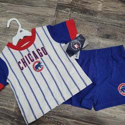 NEW Chicago Cubs infant jersey & short outfit sz 12 month. ( 2 available)