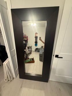 Large Black Full-Length Floor Mirror