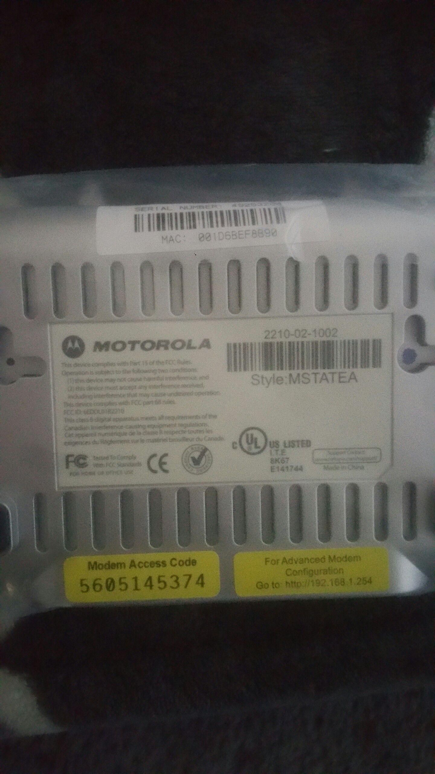 Motorola dsl modem