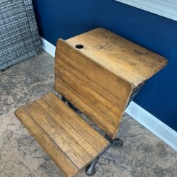 Vintage Wooden School Desk