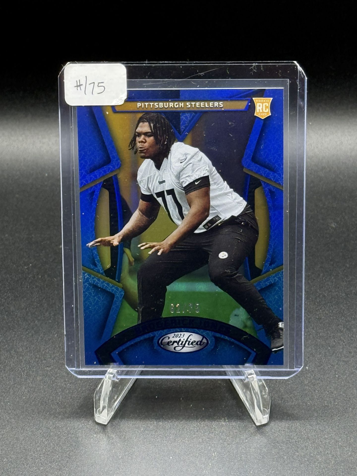 2023 Certified Blue Mirror #153 Broderick Jones RC #/75