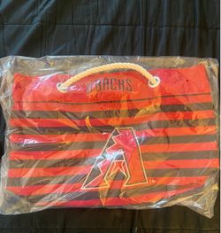 NWT Arizona Diamondbacks Canvas Tote Bag FOCO Licensed Striped Rope Handle Mom