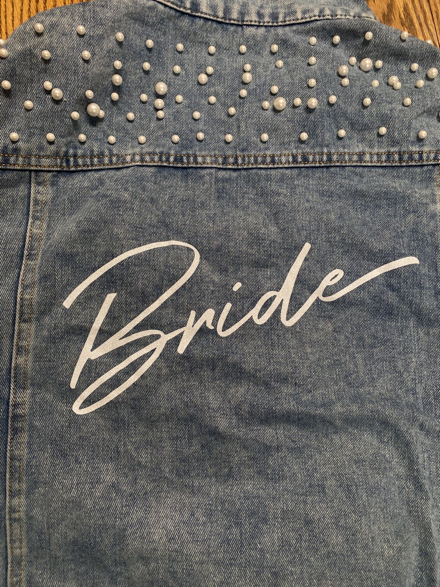 Bride Denim Pearl Jacket Sz large