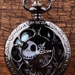 Jack Skellington Nightmare Before Christmas Necklace Pocket Watch SHIPPING AVAILABLE 