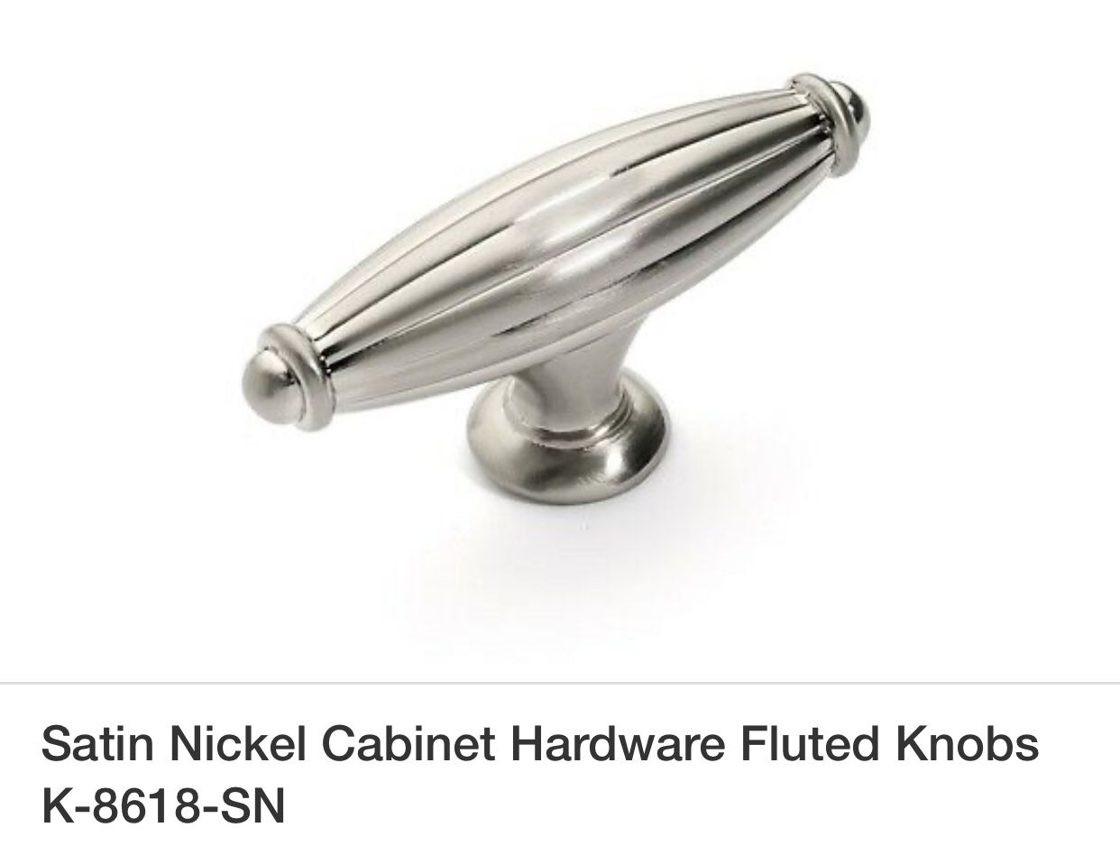 Satin Nickel Cabinets Hardware Fluted Knobs ( Brand New ) 12or more