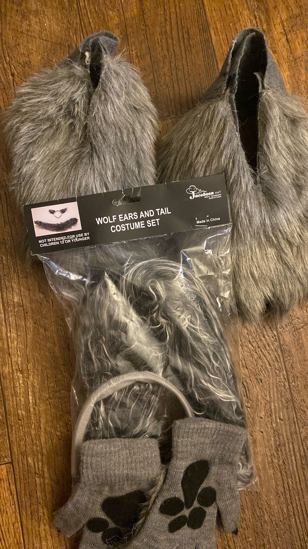Wolf Ears, Tail And Paws Costume Set 