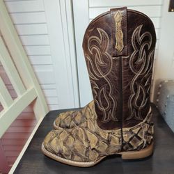 Cody James Pirarucu Western Boots Broad Square Toe BBME039 Men's Sz 8.5 D