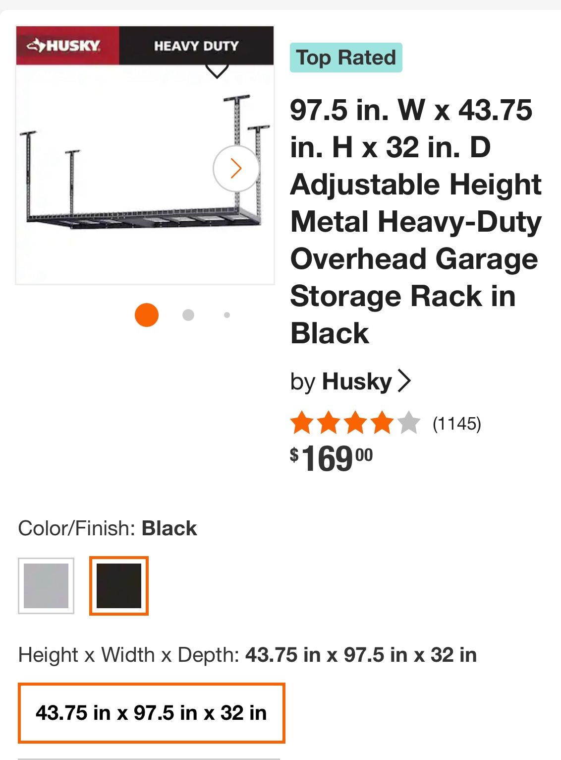 Overhead Garage Storage Rack