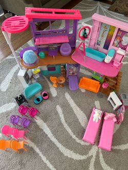 Barbie Dream House and Barbie Dolls