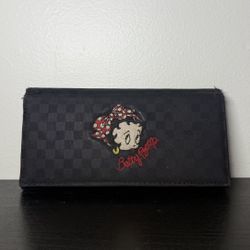 Y2K 2000s Betty Boop Checkered Trifold Women’s Wallet 