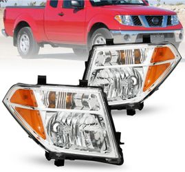 Pair 2005-2008 Nissan Frontier Chrome Headlights 2005-2007 Pathfinder Headlamps Left Right 