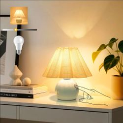 Light Blue Small Touch Control Table Lamp for Bedroom,Blue Bedside Lamps for Nightstand,Cute Mini Small Table Lamps for Small Spaces with Scalloped Sh