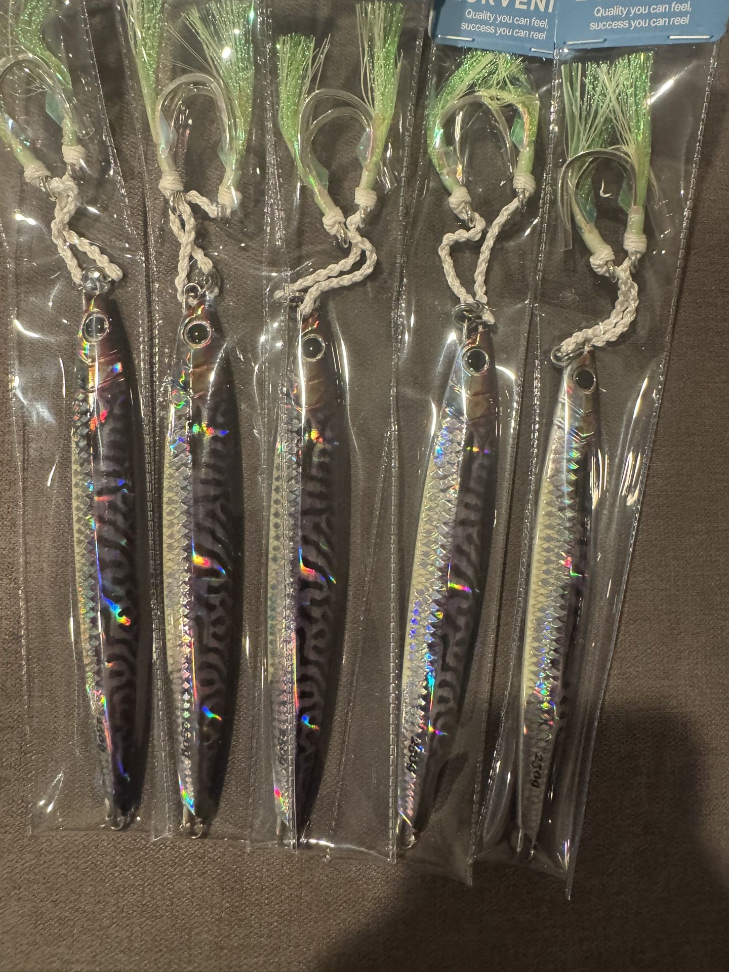 Sardine Pattern Slow Pitch Jig | Flutter Fall Action | Glow | BKK Twin Assist Hooks |