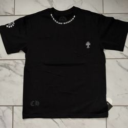 Chrome Hearts Black Cross Logo Graphic Print Pocket Tee L