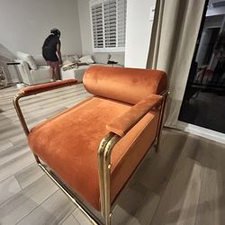 Suede orange chair