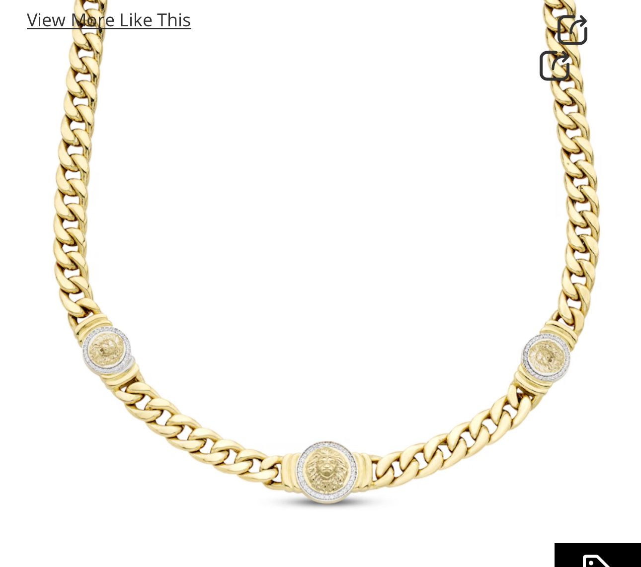 10K Gold Diamond Lion Chain