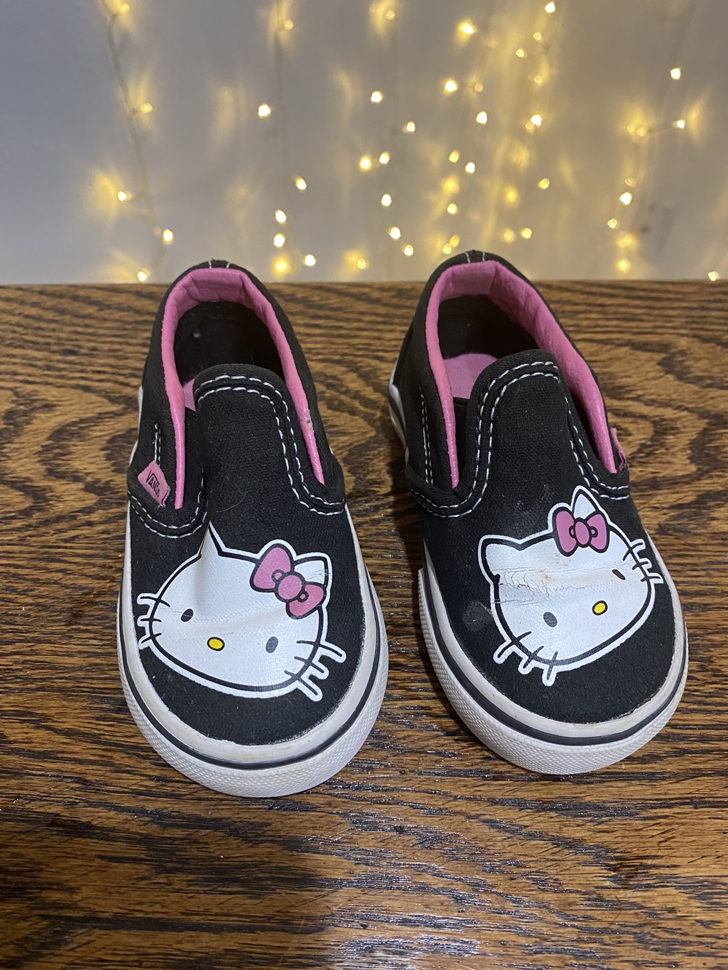 Hello Kitty Toddler Slip On Shoes Vans Hot Pink And Black