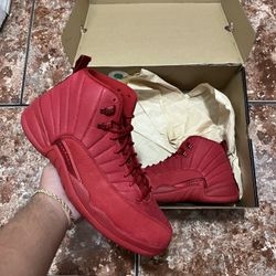Jordan 12 Red Suede Size 11