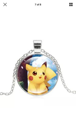 Silver Chain Pokemon Pikachu Necklace