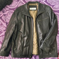 Men’s  Black Marc New York Leather Jacket - Large