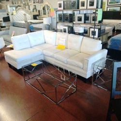White Leather Look Sectional Normally $1599