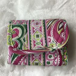 Vera Bradley Pink/Green Wallet (Good Condition)