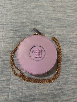 VERSACE Purple Medusa Designer Coin Purse / Shoulder Bag with chain