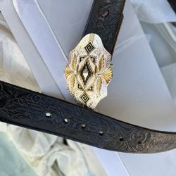 Silver Plated Vintage Hand Carved Belt Small For Like Someone Really Skinny 