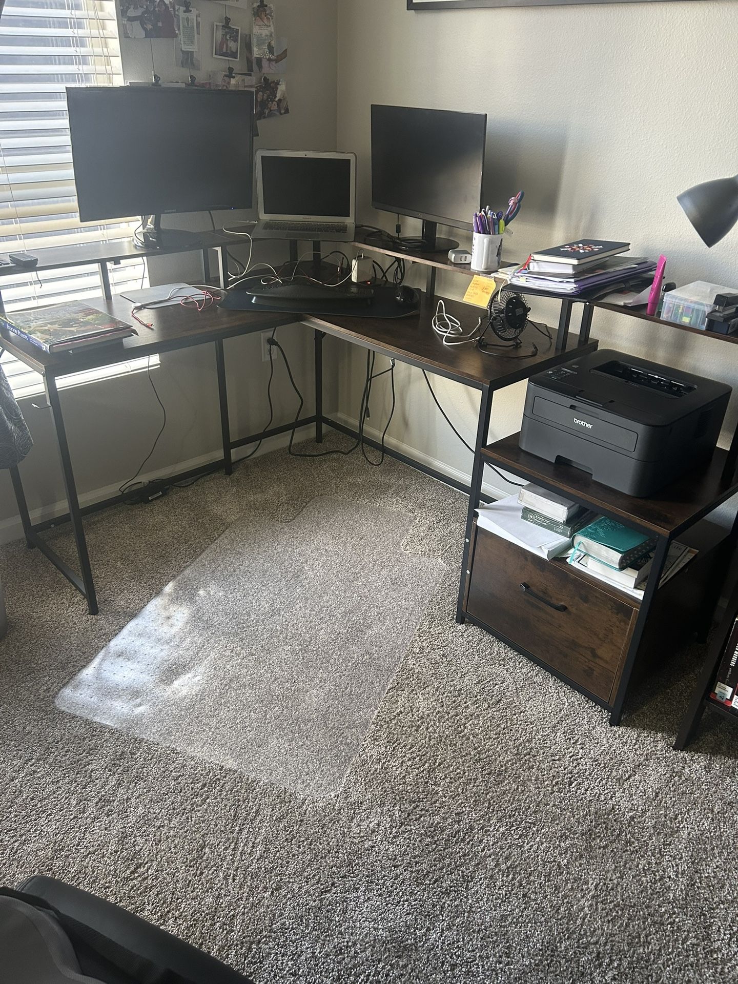 Corner Desk  With Accessories And Chair