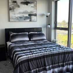 Queen Bed Frame + 12” Memory Foam Mattress – $99 for Both, can do separately as well