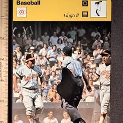 1978 Sportscaster Baltimore Orioles Language Of The Game Lingo II 2 Rhubarb Baseball Photo Large Over-sized Card Collectible Vintage Italy MLB Major 