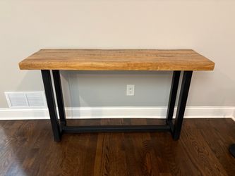 Wood top console table