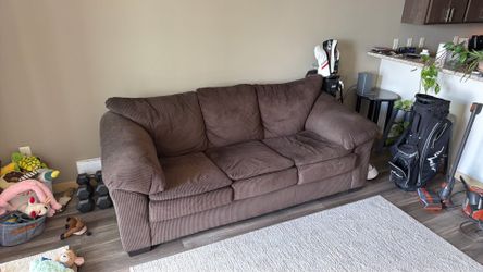 Free Brown Suede Fabric Couch