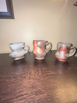 1 Handmade Studio Pottery  Mugs Brutalist Earth tones