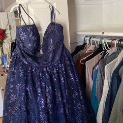 Navy blue with sequins Gown 
