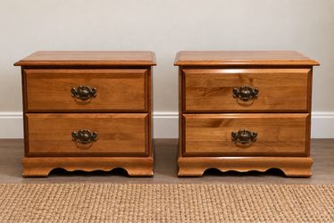 Pair of Vintage 2-Drawer Nightstands