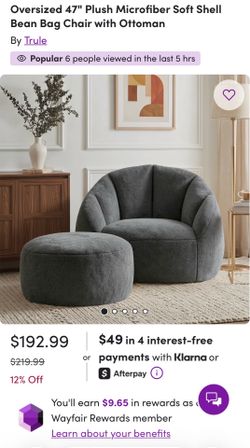 Bean bag chair with ottoman