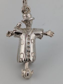 ✨ Sterling Silver 3D Scarecrow Pendant Necklace
