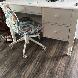 White Desk 45 Inches Wide By 24 Inch Deep By 30 Inches High Solid White Desk