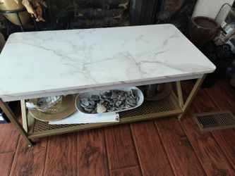 White Faux Marble Table 
