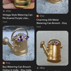 Gold Lilac Watering Pin Vintage