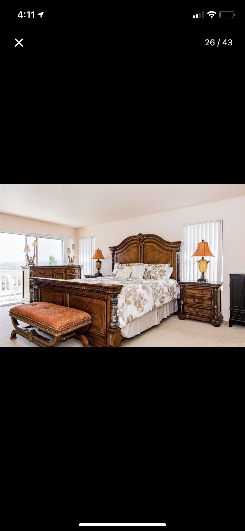 Marble/Solid Wood 7 Piece Bedroom Set