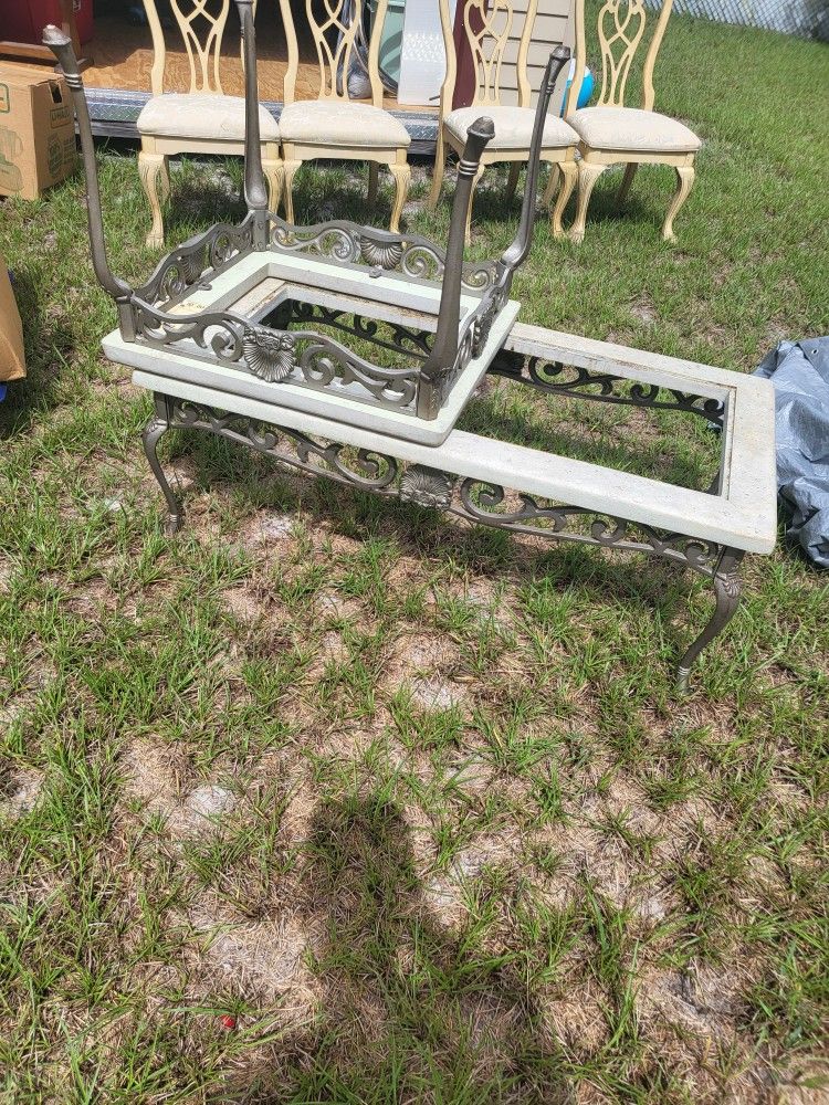Stone Table And End Table Glass Missing On The End Table 100 Obo