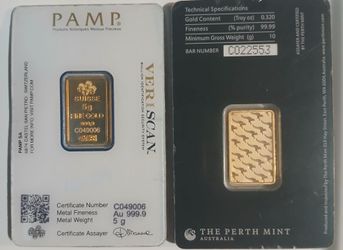 Unopened Minted "Gold" Bars Qty:2 ( 15 - Gram)