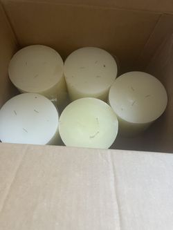 Box Of Five Huge Candles Never Used 