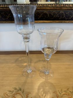 2-piece Glass Candle Holders