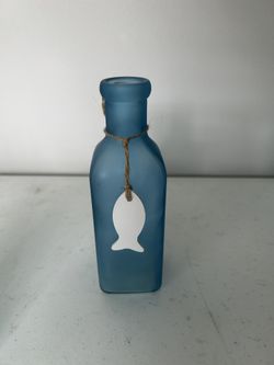 Coastal Beach Decorative Glass Bottle 3x7”