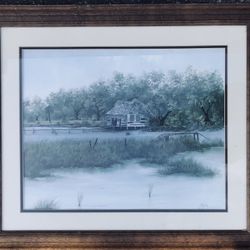 Nice Vintage Country/Beach Signed K. Miller-Numbered Print 27 X 23”