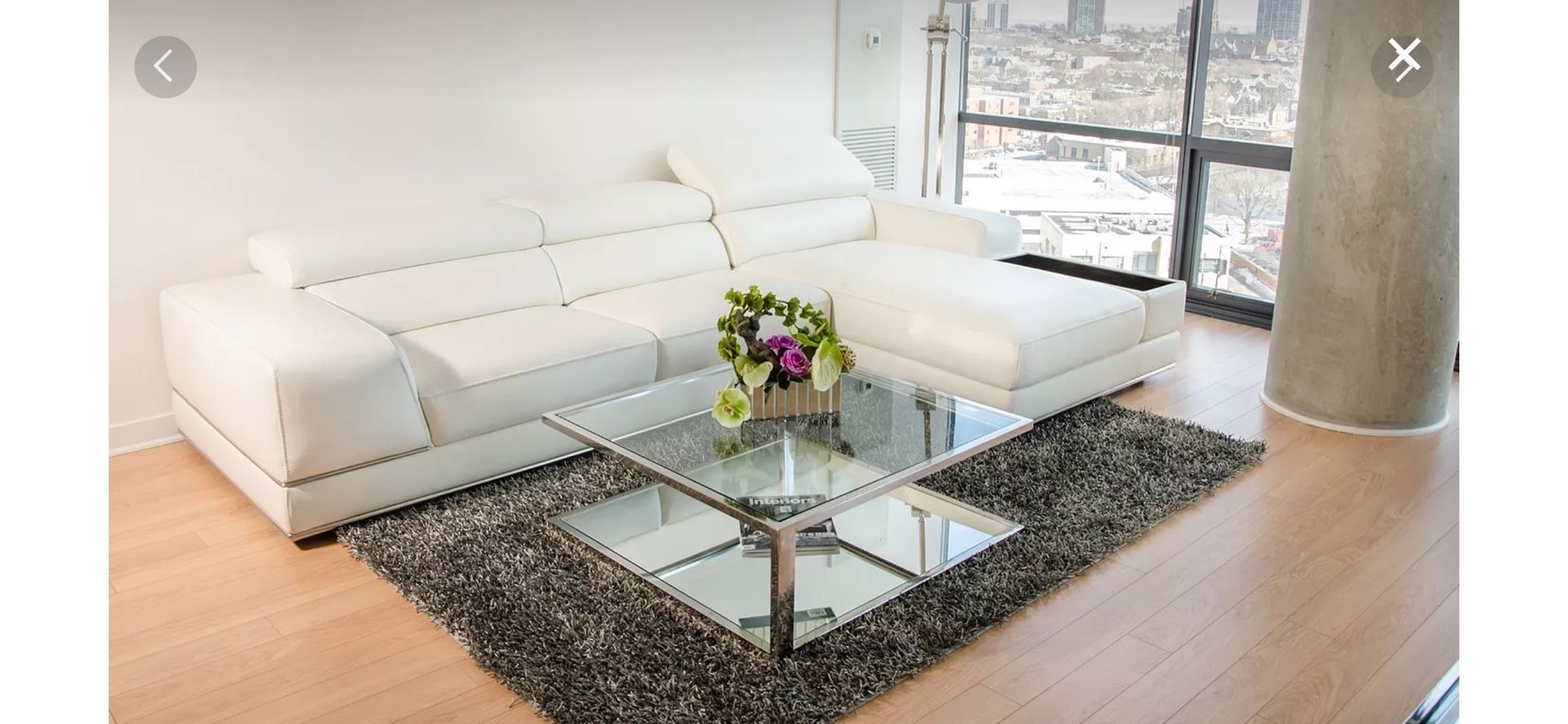 White authentic modular leather sofa