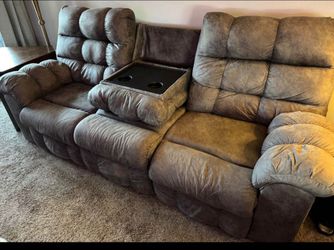 Gray recliner couches
